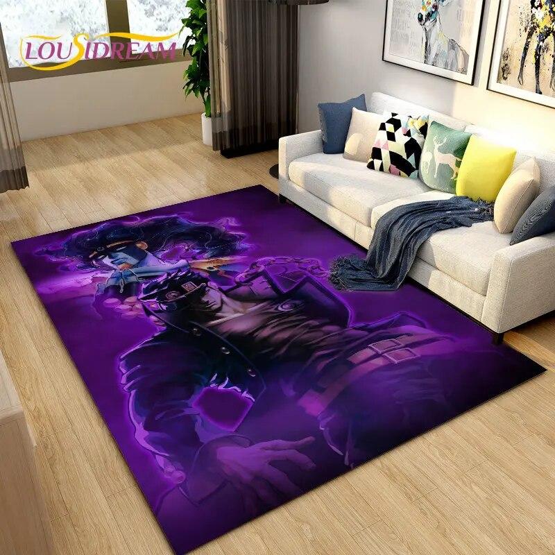 Jojo's Bizarre Adventure Anime-Teppich, Teppich für Wohnzimmer, Schlafzimmer, Sofa, Fußmatte, Dekoration, rutschfeste Bodenmatte für Kinderspiele
