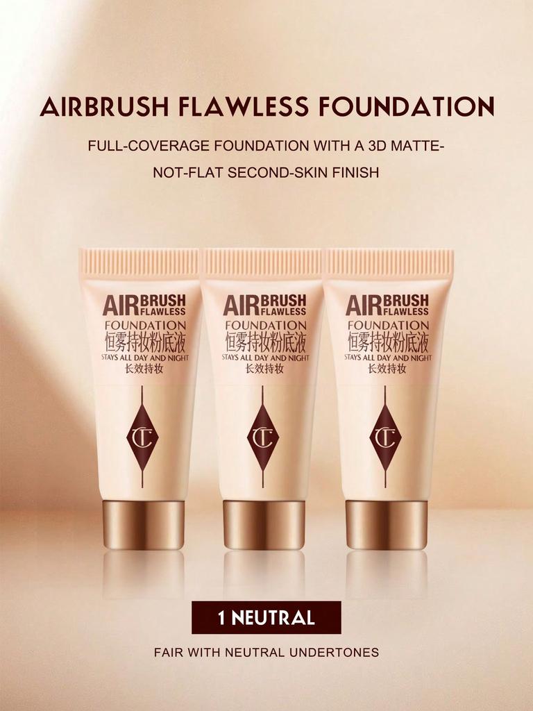 Charlotte Tilbury Airbrush Flawless Foundation 1 Neutral 5ml*3 - 24H Full Coverage