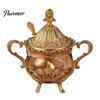 Sugar Bowl with Lid And Spoon Seasoning Jar Spoon, European Style Metal Durable Spice Container Container, Decorative for Kitchen Countertop