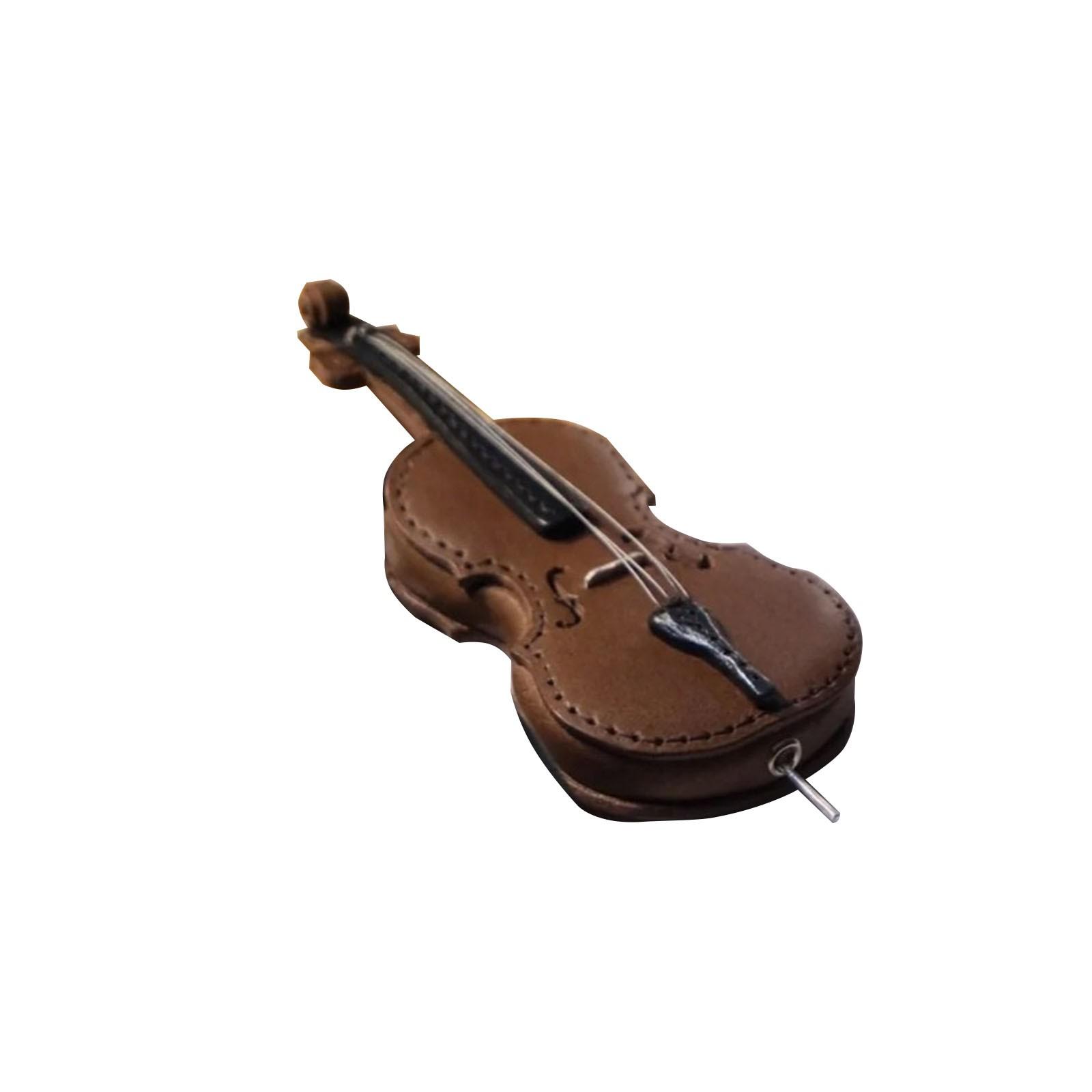 

Брелок для ключей из кожи в виде музыкального инструмента ручной работы, креативный декоративный брелок-подвеска One Size коричневый