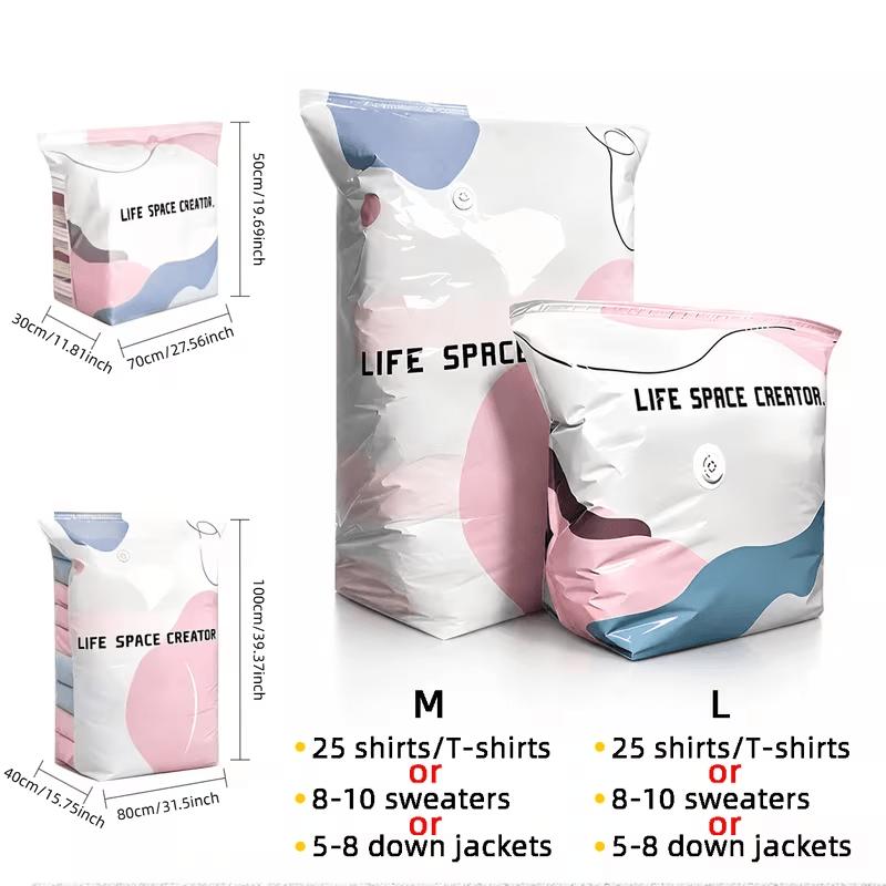 Vacuum Storage Bags For Clothes Comforters No Pump Needed Space Saving Thick Reusable Compress Organizer