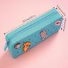 Silicone Zip-Up Pencil Case, Stationery Organiser,Diy Cartoon Pencil Case,Suitable For Primary And Secondary School Pupils
