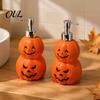 Bouteille de Salle de Bain Grande Capacité Grimace Citrouille Distributeur de Savon Bouteille, Halloween Pompe à Lotion Remplissable Contenant à Shampooing pour Liquide Et Gel Douche Mignon