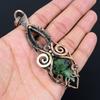 Ruby Zoisite Gemstone Pure Copper Wire Wrapped Handmade Pendant Jewelry Gift