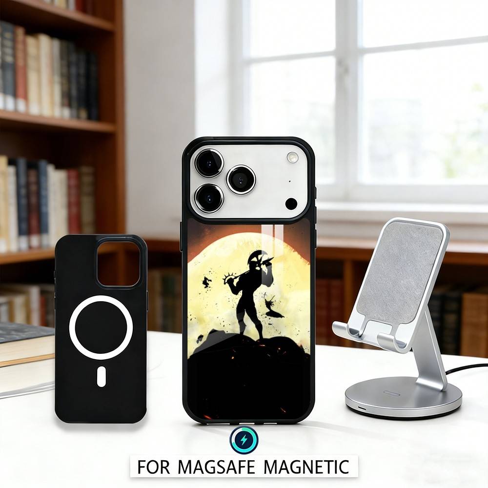 E-Escanor S-Sun Cartoon Phone Case Magnetic For iPhone17 16 15 14 13 12 Pro Max For Magsafe Wireless Charging Cover