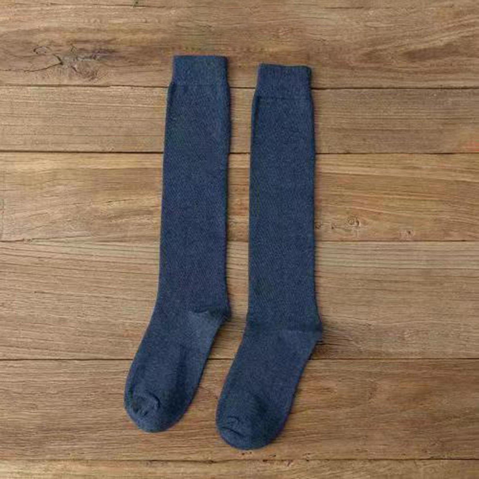 

Женские хлопковые гольфы, повседневные однотонные вязаные гольфы Mutiplecolors One Size синий