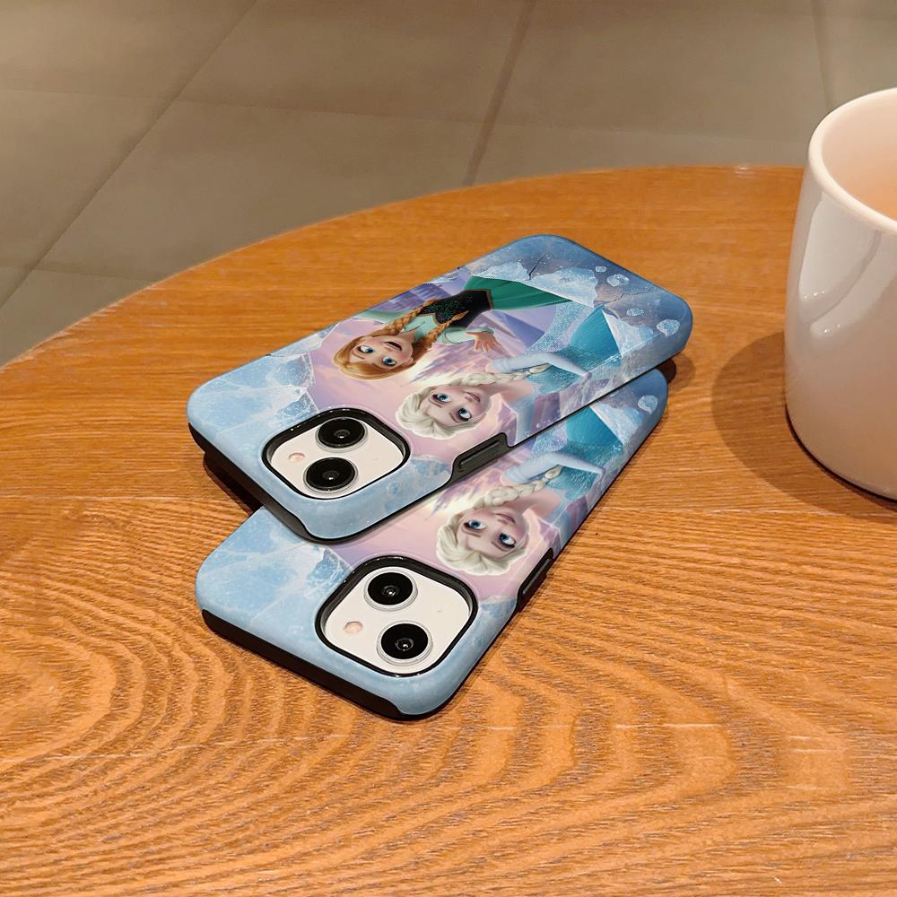 Frozen Elsa Double Layer Phone Case, Compatible with iPhone X/SE/7/8/11/12/13/14/15/16/17 Pro Max Plus