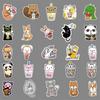 "50 Cute Cartoon Pet Milk Tea Graffiti Stickers for DIY Handbooks, Skateboards, and Suitcases."