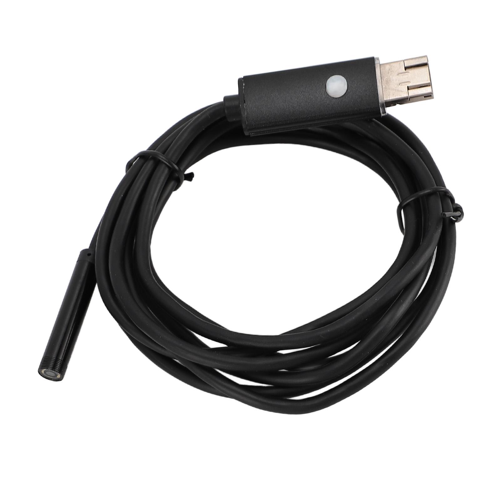 

Endoscope Camera with 6 Adjustable LED Lights Semi Rigid Cable 360 degrees Rotatable IP67 Water Resistant USB Black 5m / 16.4ft Hardwire
