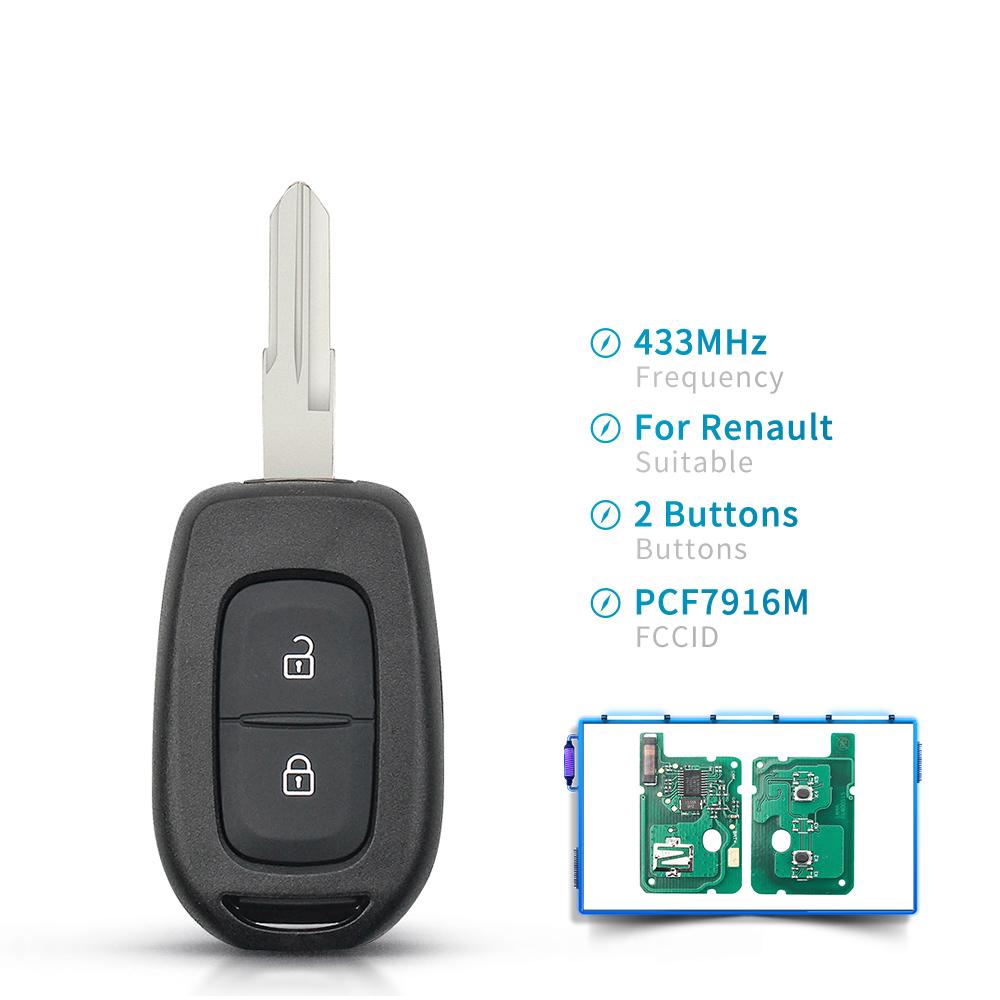 

Дистанционный ключ для автомобиля Renault Sandero Dacia Logan Lodgy Dokker Duster Trafic Clio4 Master 2 кнопки 433 МГц PCF7961M чип A