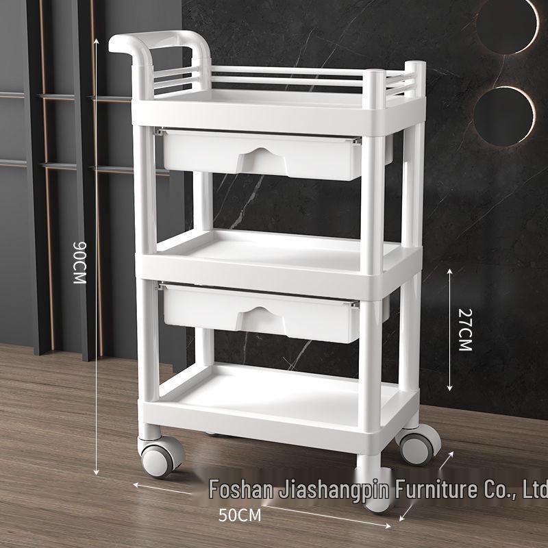 Compact Beauty Salon Trolley: Mobile Hand Push Storage Rack for Household Tools