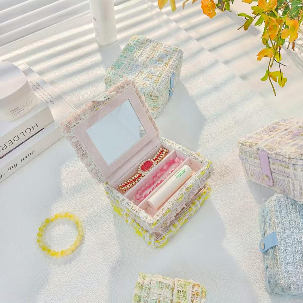 Jewelry Organizer Storage Box With Floral Pattern For Home And Travel