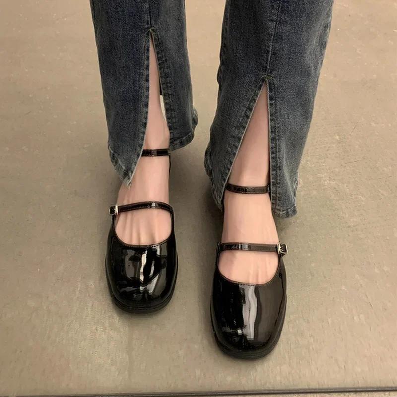 Design Pantofi Mary Jane cu Cataramă Pantofi cu Toc Gros Superficiali Goluri Elegante Pantofi Casual Pantofi de Birou Petrecere Dama Pantofi din Piele