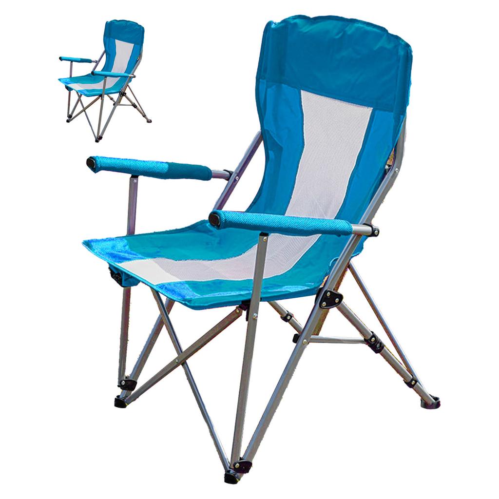 Portable Camping Chair Oxford Cloth Folding Camp Arm Chair with Cup Holder for Outdoor Fishing Picnic Green