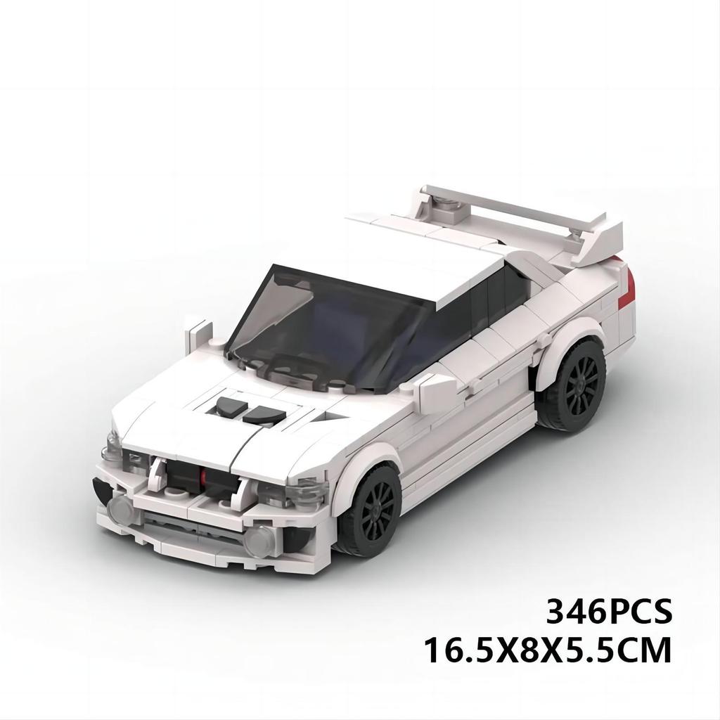 Building Block Lancer EVO 8 Grid Car Boy Assembled Building Block Toy Car Model