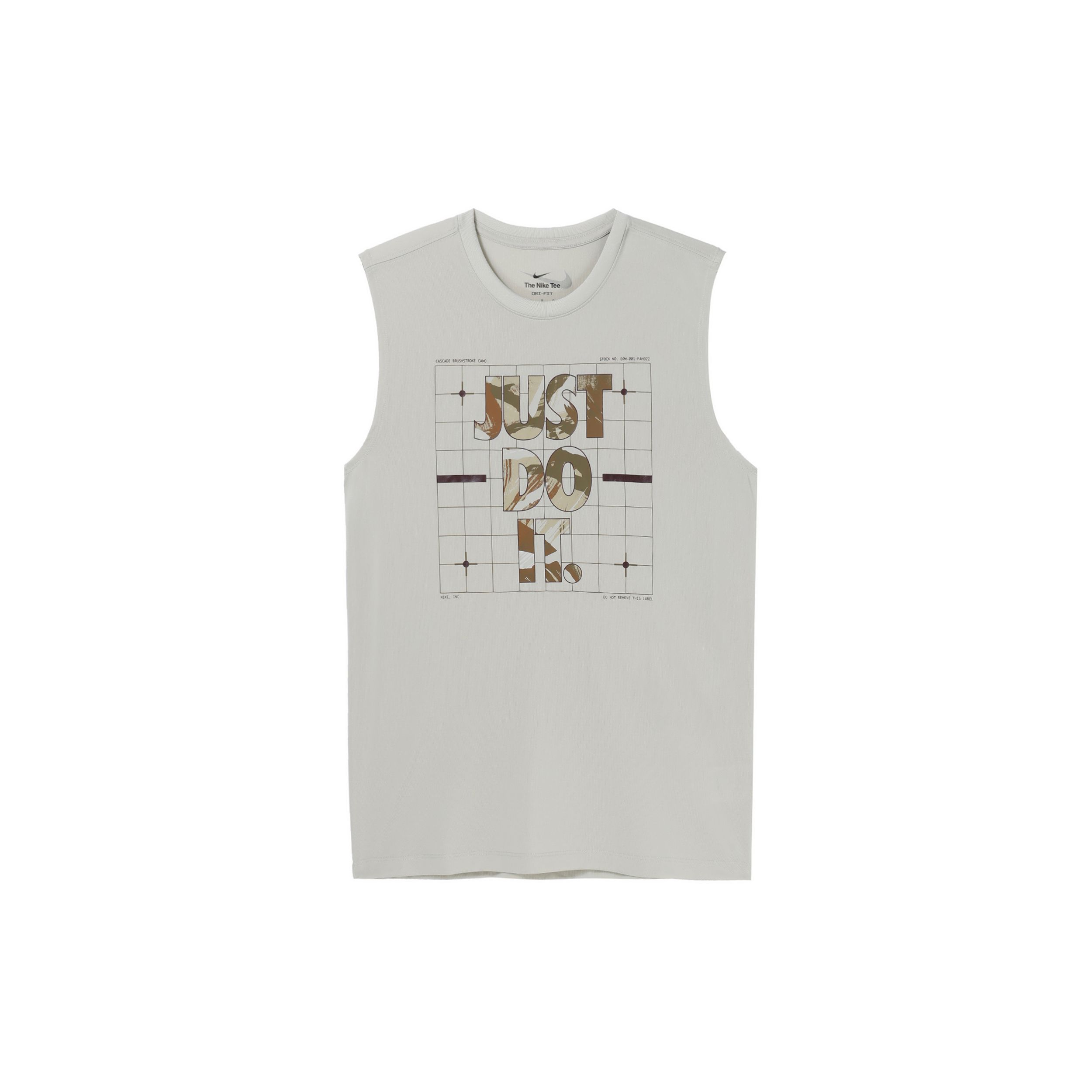 

Nike Дышащий тренировочный жилет без рукавов с круглым вырезом и буквенным принтом, мужские топы светло-бежевого цвета FJ2449-115 L