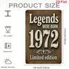 Vintage 1972 Legend Born Metal Wall Sign Iron Plaque Home Bar Decor