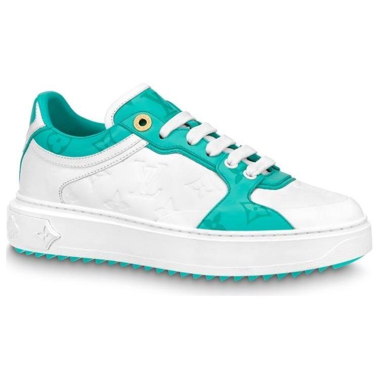 Louis Vuitton Time Out Sneakers 'White And Teal Monogram' Women's 1AB349