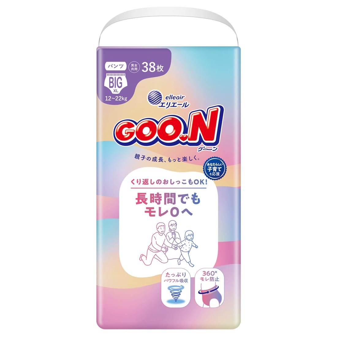 

Size Diapers 38 pieces [Big Pants] Goo.N Leak-Free (12-22kg) білий