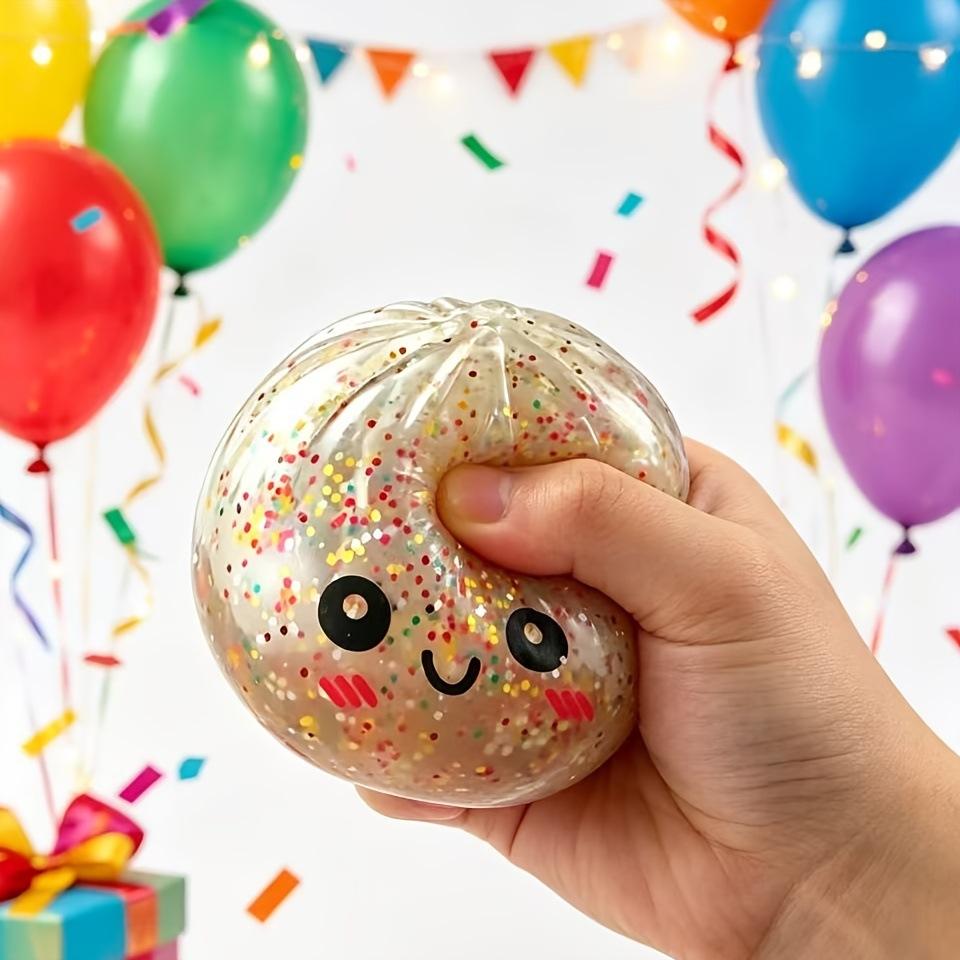 Glitter Expression Pinch Music Decompression Toy Birthday Party Cartoon Decompression Bun Slow Rebound