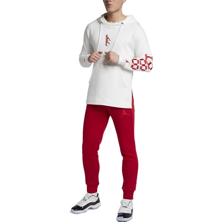 Jordan Character Pattern Letter Print Hoodie Men Hoodies White AJ0431-100