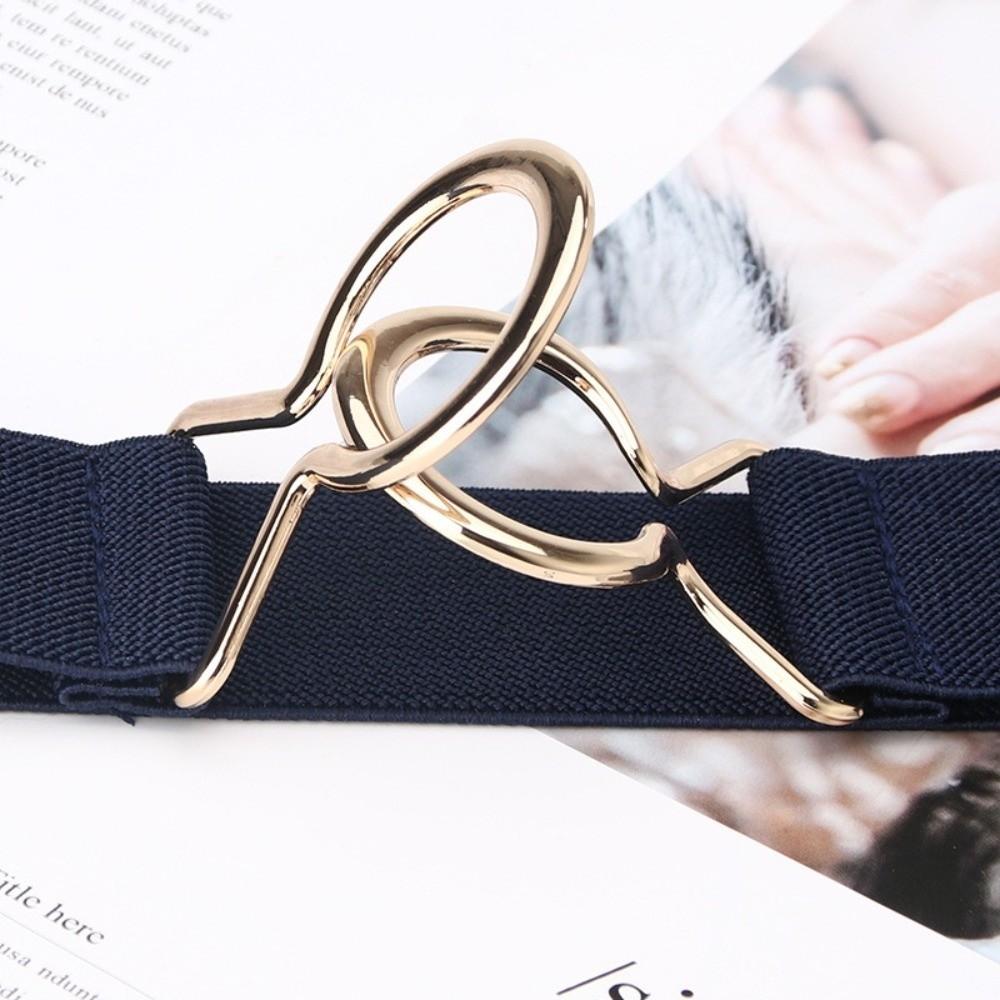 Adjustable Elastic Belt Versatile Metal Buckle Belt Casual Waist Belt  for Women