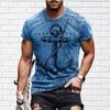 Fashion Vintage Anchor Graphic T-shirt For Men O-neck Short Sleeve T Shirts Retro Street Sports Fitness Breathable Tee Top Pop