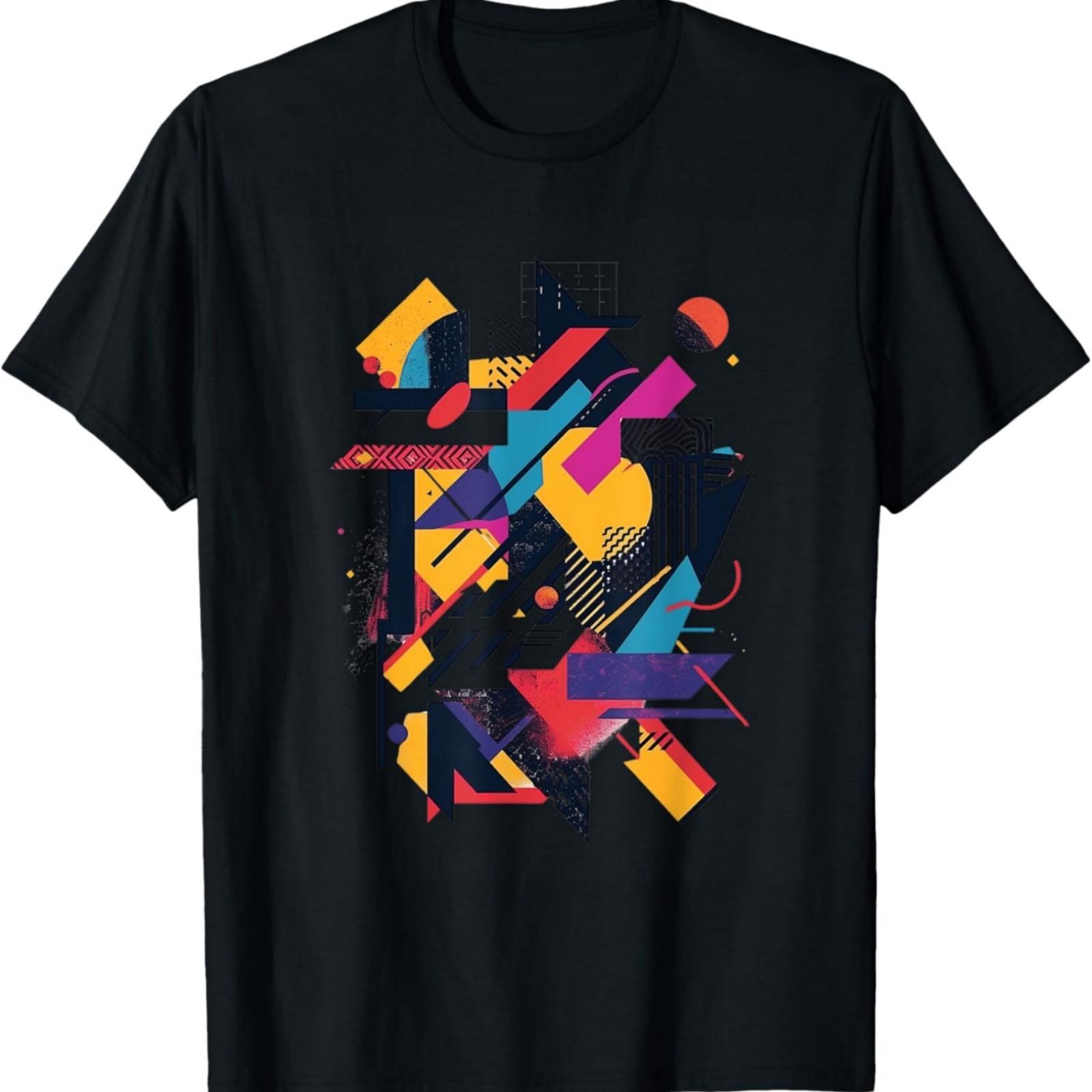 Современная футболка с абстрактным геометрическим принтом XXXXXL разноцветный