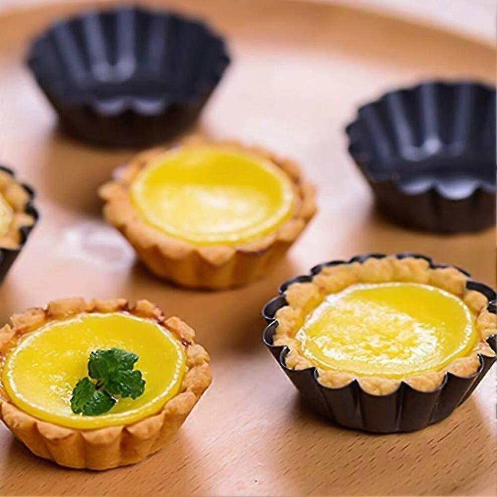 Egg Tart Moulds 12 Pcs , Mini Tart Pan for Baking, Aluminum Tins Molds