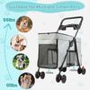 Dog Stroller with 360-degree Wheels, Foldable Pet Cart, 5 Ventilation Windows & Removable Tray, Outdoor Travel Dog Cart for Small/Medium