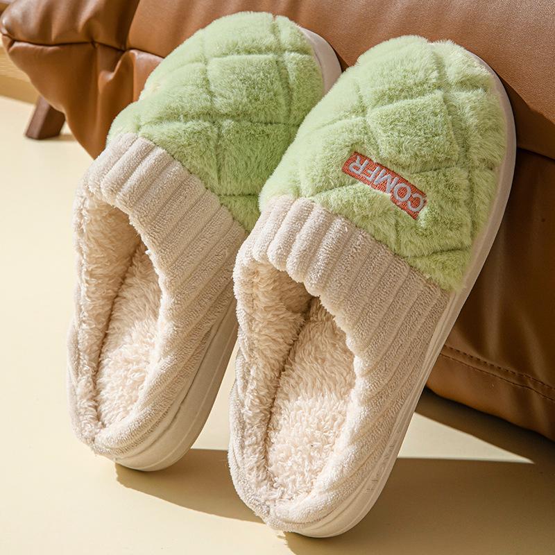Women's High-Top Cotton Slippers, Winter Non-Slip Indoor/Outdoor, Thick Plush, Full-Wrap, Casual Warm Shoes