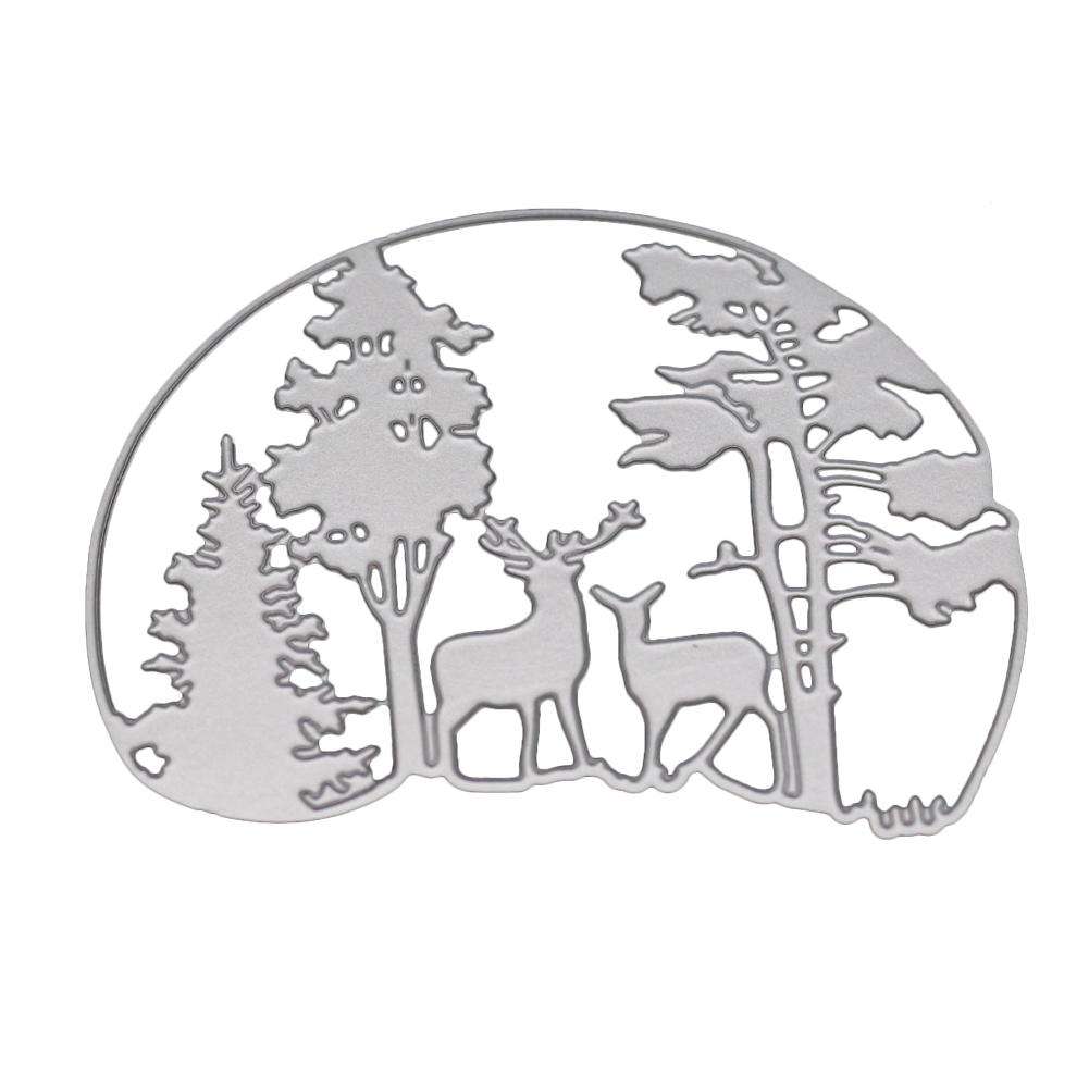 

Полукруглая рамка Лесная рамка с оленем Металлическая серебристая трафаретная эмбоссирующая вырубка для скрапбукинга, бумажных альбомов, изготовления открыток своими руками серебряный