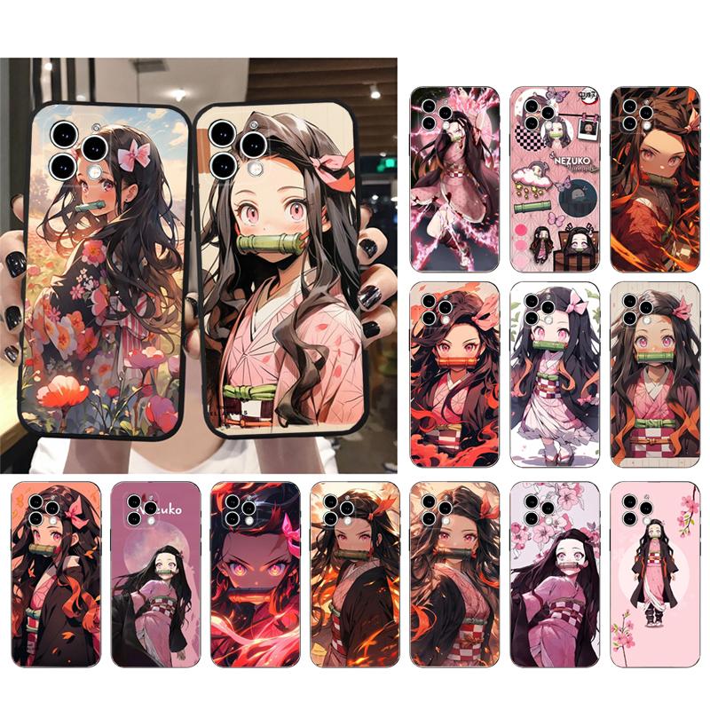 Nezuko Kamado Demon Slayer Phone Case For iphone 17 Pro Max Air 16 15 14 13 Pro Max 15 16 Pro 15Plus Shell