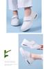 Women's Breathable Genuine Leather Nurse Shoes - Soft Sole, Wedge Heel, Non-slip, Air Cushion, Comfortable White Work Shoes