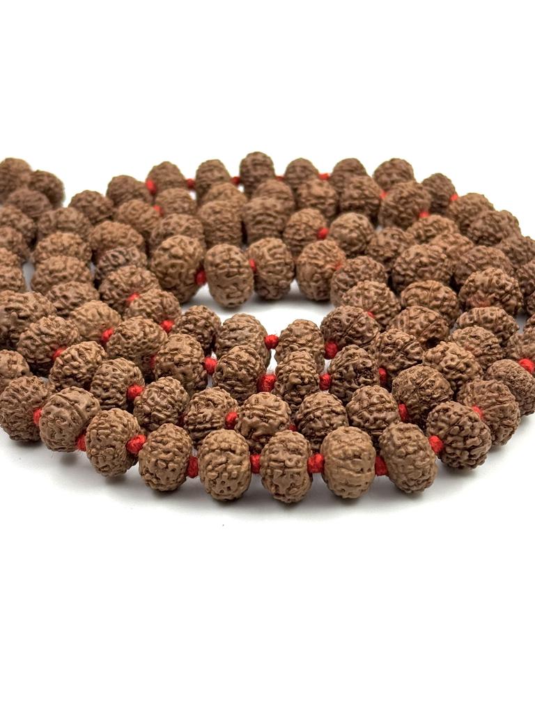 Certified 9 Mukhi Rudraksha Mala 108+1 Beads | Authentic Japa Mala for Meditation & Spiritual Practice | Powerful Nav Durga Energy Beads