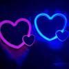 Car Interior Lights Suction Cup Love Heart Shape Lamp Solar Powered LED Interior Car Lights universal Auto Ambient Lighting