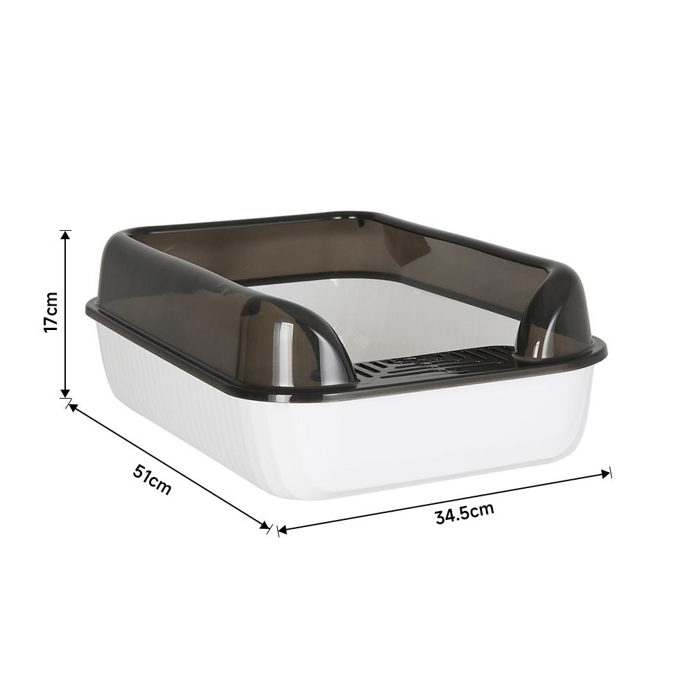 Tieker Thickened Cat Litter Box Large Capacity Semi-enclosed Splash-proof Plastic Clean Cat Box Easy To Clean белый