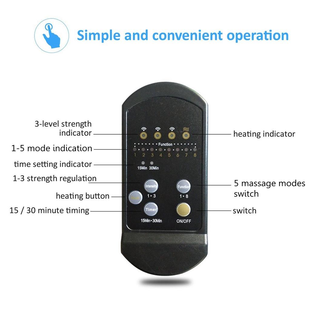 DC 12V 5 Mode Electric Vibrating Car Massage Chair Pad Portable Massager Pad Home Infrared Heating Back Vibrator Massage