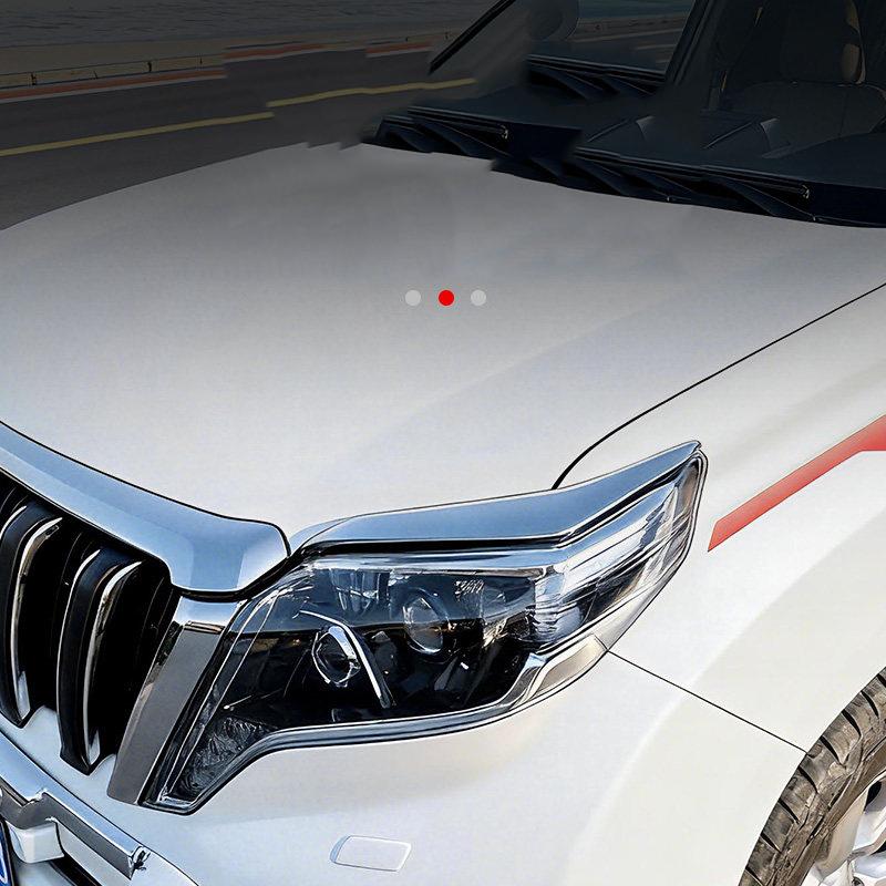 Headlight Eyebrow Trim For Toyota Prado 150 2014 2015 2016 2017 Front Lamp Brow Molding Strip Chrome Styling Car Exterior Parts