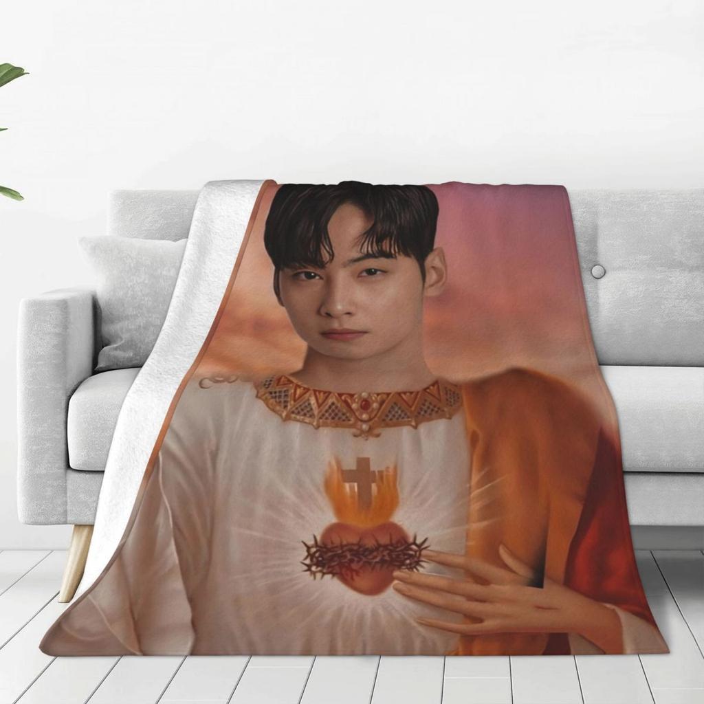 Custom Sofa Fleece Cha-A Singer Eun Woos Throw Blanket Warm Flannel Kpop Star Blankets For Bedding Travel Sofa Quilt