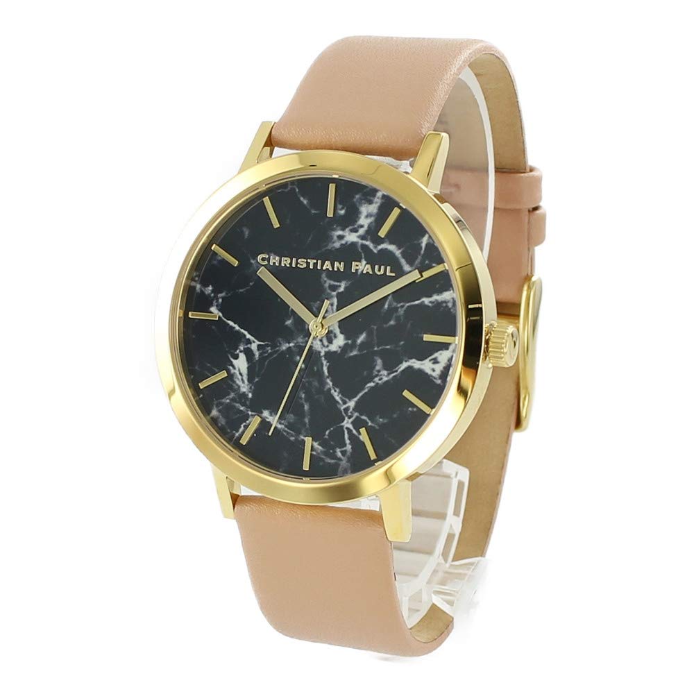 Christian Paul Watch Marble Black Dial Nude Beige MR-04BG