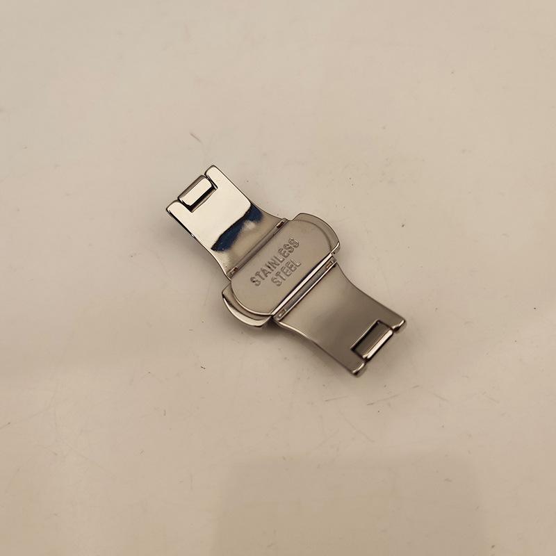 Watch Accessories Solid Dense Bottom Sheet Buckle Butterfly Buckle Universal Stainless Steel 304 Double Press Folding Buckle Watch Buckle