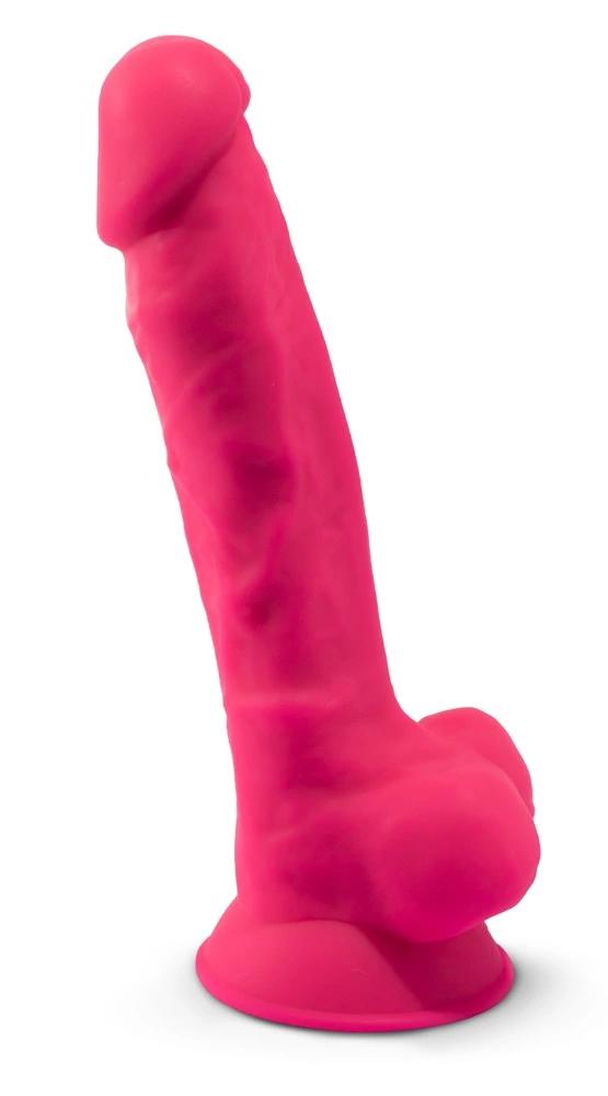 Silexd - Realistic Dildo with Veins, Glans and Testicles, Pink 17.5cm