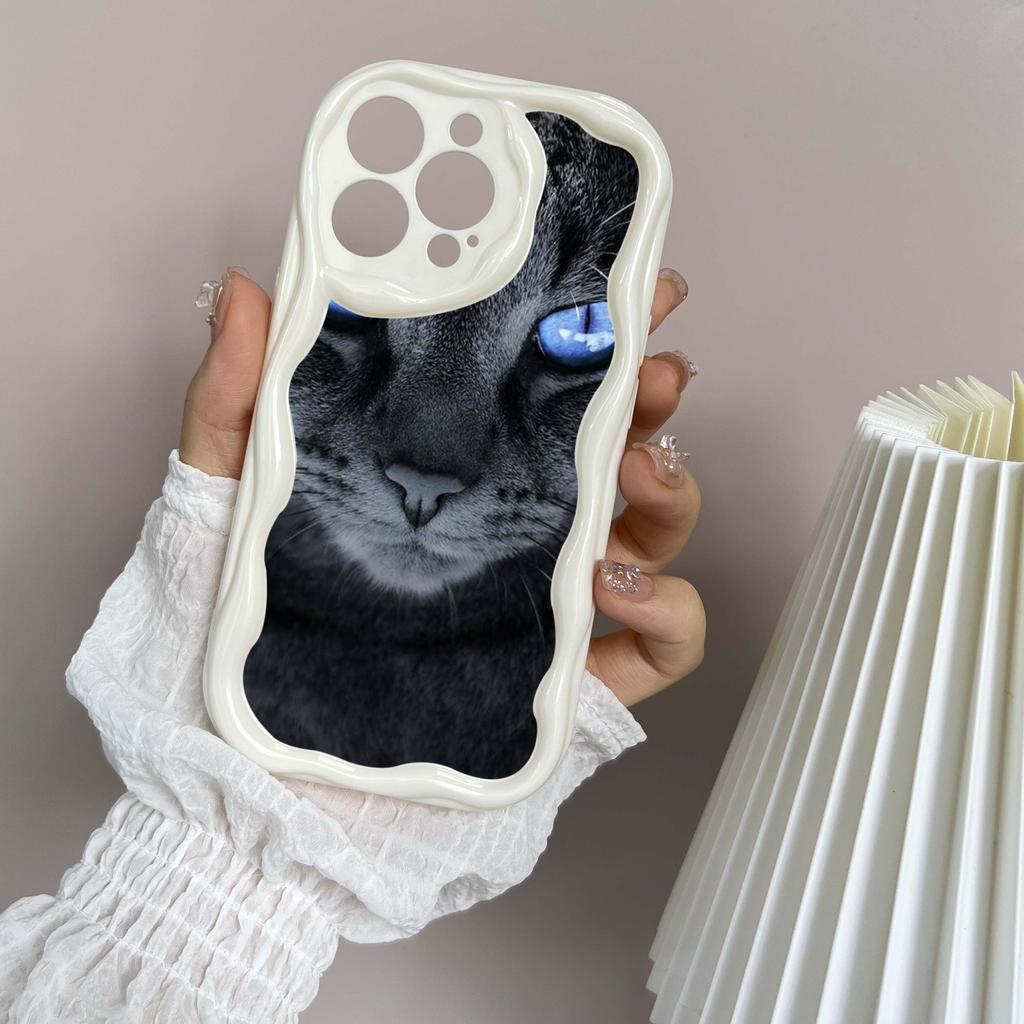 LZ3 Black Cat Green Eyes Clear Soft Wave Phone Cases for iPhone 15 13 Pro Max 12 Mini 14 8 Plus XS Max XR 6 Protection Back Cover