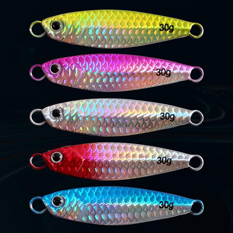 Simulated Fish Scale Pattern Iron Plate Lure for Shore Casting - Contact for Hook Change.