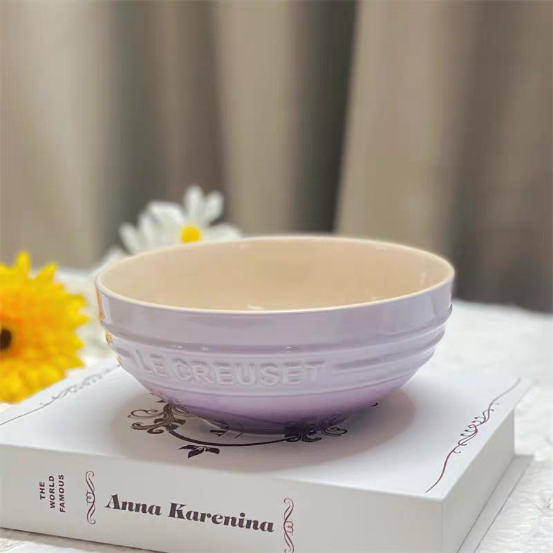 Le Creuset Cool Color Cerc Bowl for Salad Soup Noodles Fruit Rice Round Multifunctional Dining Utensils French Sle Daily...