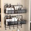 Punch-Free Wall-Mounted Bathroom & Kitchen Storage Rack for Seasonings and Accessories