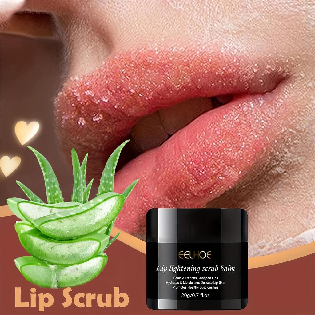 Lip Scrub Balm, Moisturizing & Softening, Unisex-Adult, Paste Form, Alcohol-Free, Suitable for All Skin Types, with Aloe Vera & Phytic Acid, Lip Mask