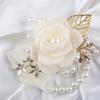 Artifical Rose Flowers Pearl Beaded Wrist Flower Ivory Flowers Bridesmaid Mensuit Marriage Wedding Accessoriesweddingaccessories