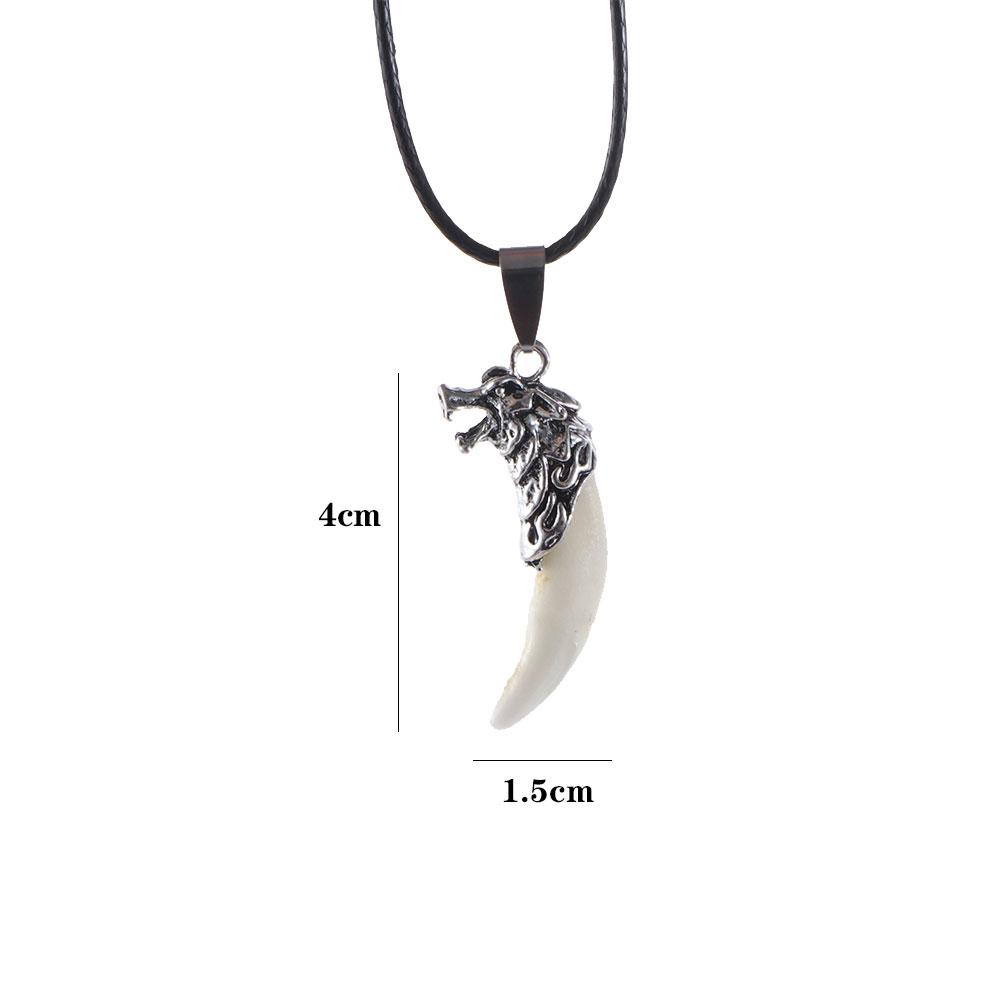 New Design Men Jewelry Boy Titanium Steel Wolf Tooth Necklace Domineering Pendant Fashion